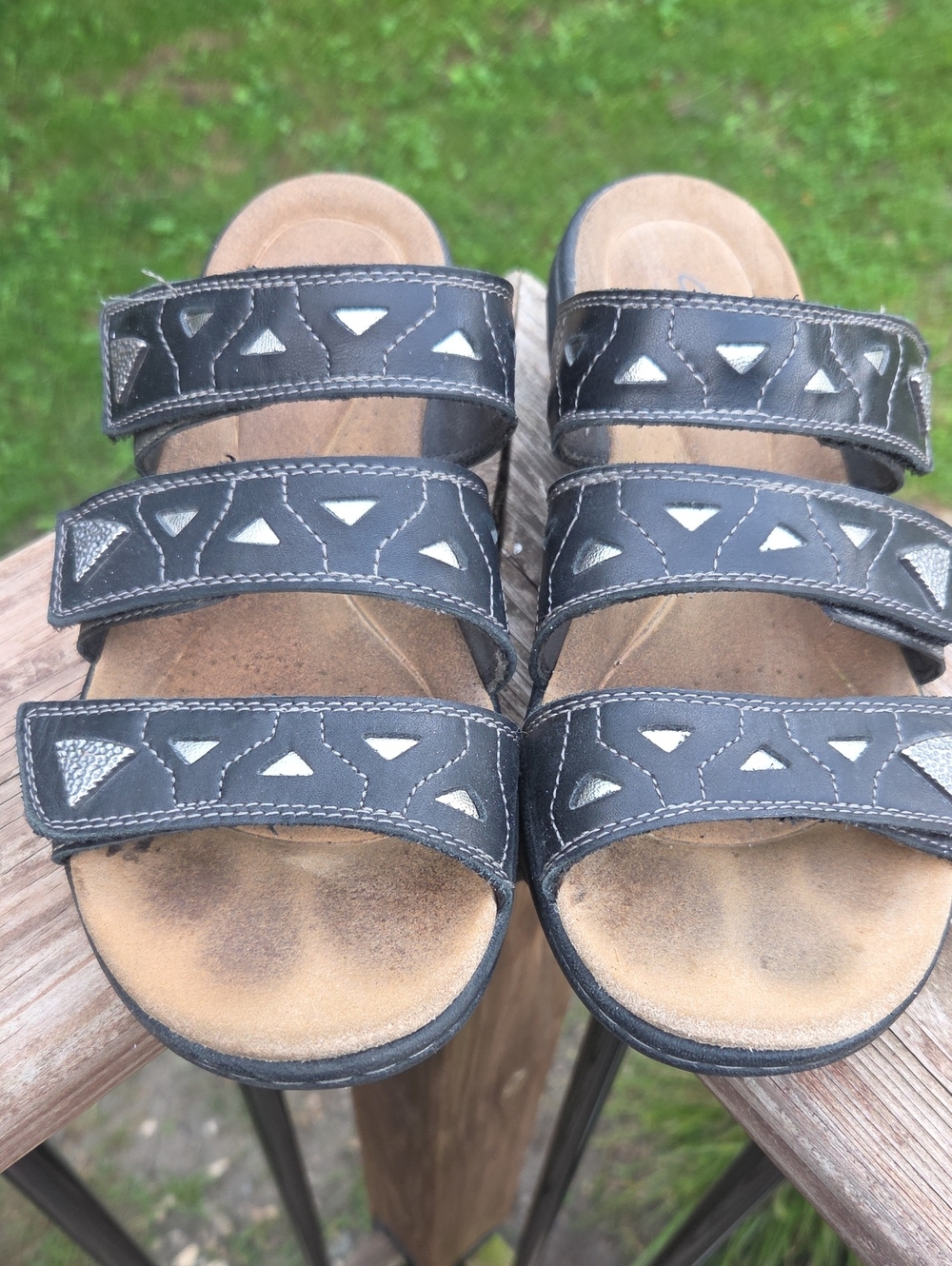 Clarks Black Triple-Strap Women's Sandals